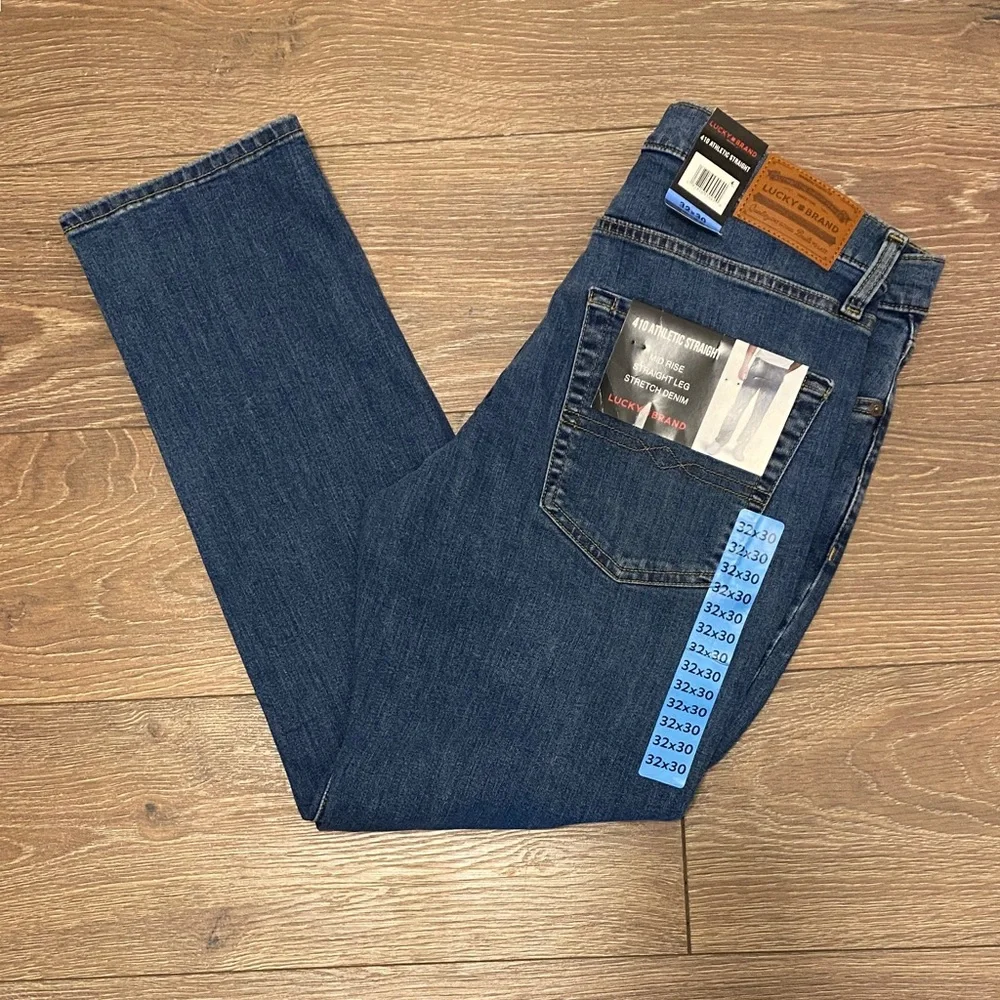 NWT Lucky Brand Men's Slim Straight Jeans in Medium Blue Wash 32X30